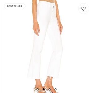 MOTHER The Hustler Ankle Fray White Jeans – Size 28